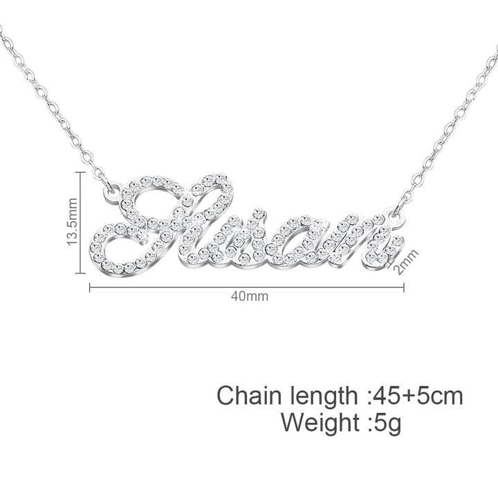 Shiny Diamond Anniversary Gift Personalized Name Necklace - Melcharm