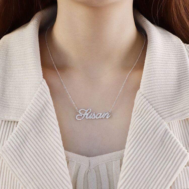 Shiny Diamond Anniversary Gift Personalized Name Necklace - Melcharm