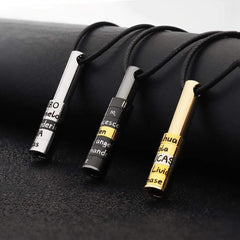 Whistle - Type Bar Necklace For Men Personalized Name Pendant - Melcharm